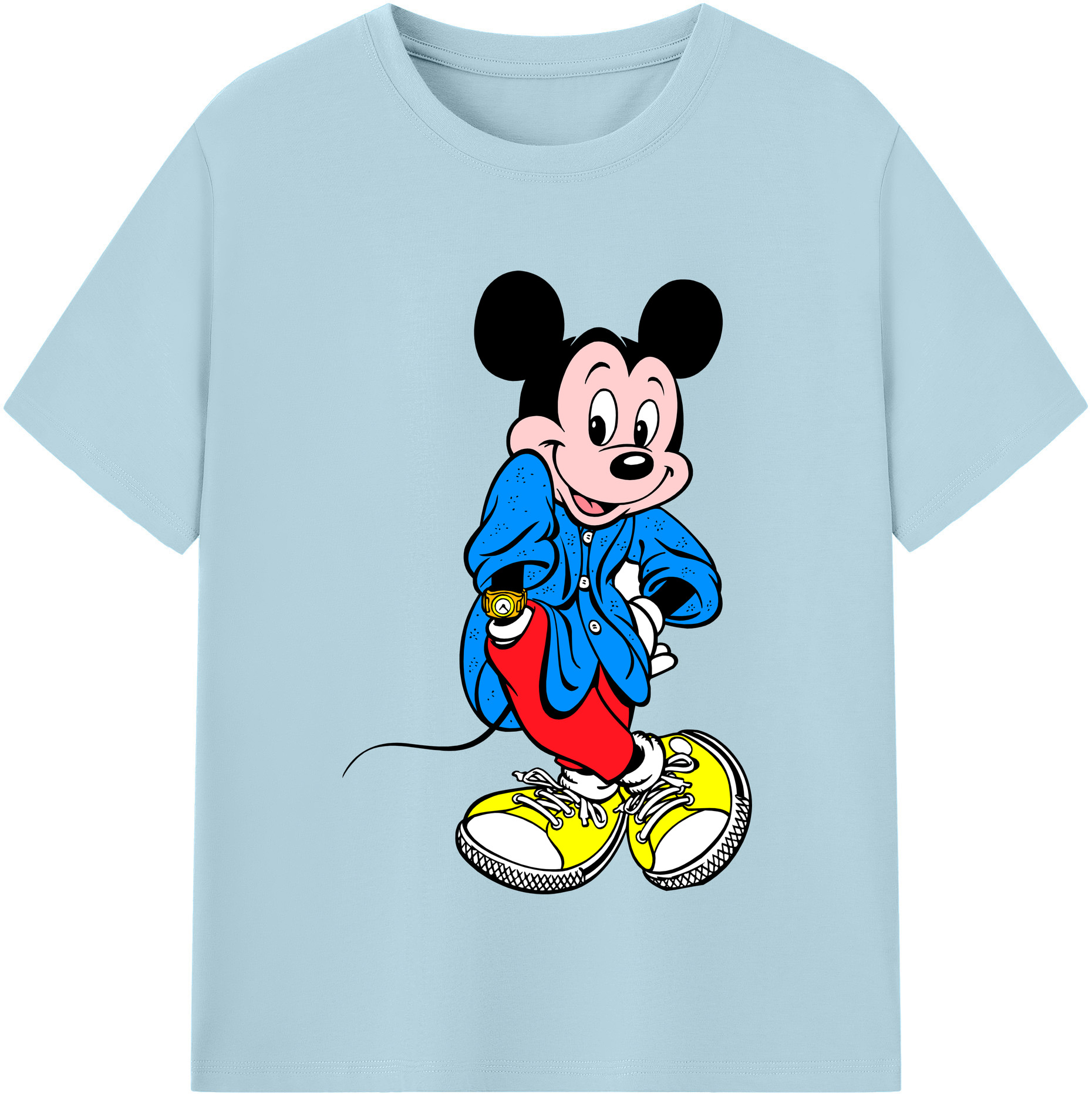 （画像用） ミッキーマウス Mickey Mouse 綿100％半袖Tシャツ（フロントプリント）